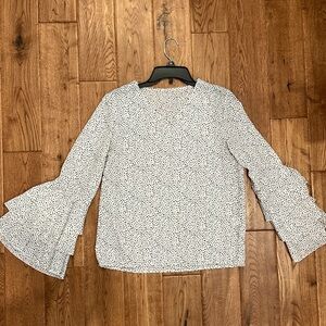 SHEIN Ruffle Bell Sleeve Polka Dot Blouse Size M